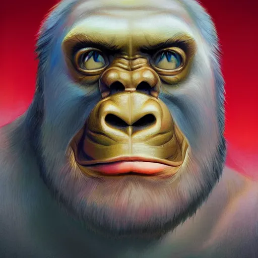 Image similar to king kong portrait, Pixar style, by Tristan Eaton Stanley Artgerm and Tom Bagshaw.