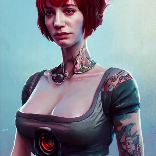 Prompt: highly detailed upper body portrait christina hendricks wearing a croptop cyberpunk clothed in gta v, stephen bliss, unreal engine, fantasy art by greg rutkowski, loish, rhads, ferdinand knab, makoto shinkai and lois van baarle, ilya kuvshinov, rossdraws, tom bagshaw, global illumination, radiant light, detailed and intricate environment