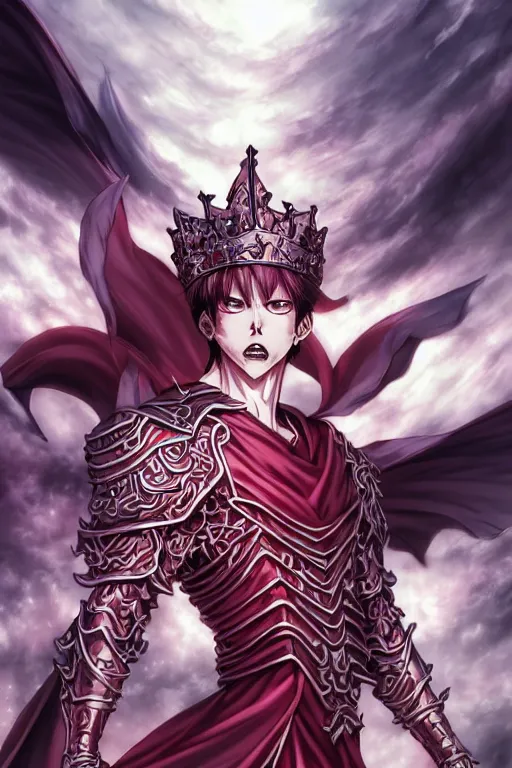 anime full body handsome young demon king man only,, Stable Diffusion