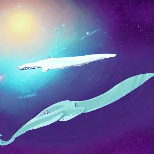 Prompt: no man's sky concept art space whale