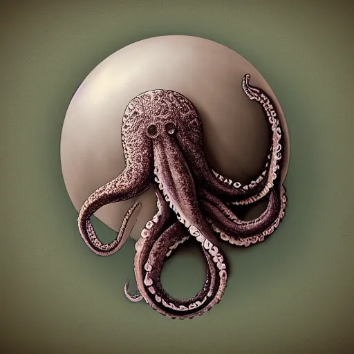 Image similar to octopus wrestling with a sphere, sphere is earth, 5 5 mm