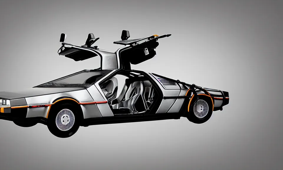 Prompt: delorean, digital art, minimalistic, abstract