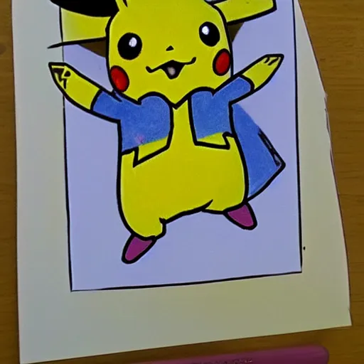 Image similar to a child drawing of pikachu