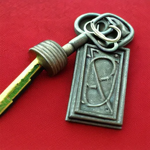 Image similar to metal key for the doors, rpg game inventory item