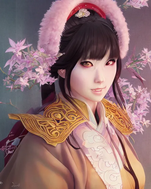 Prompt: An anime portrait of Ssunbiki as a beautiful woman wearing a kimono from Skyrim, by Stanley Artgerm Lau, WLOP, Rossdraws, James Jean, Andrei Riabovitchev, Marc Simonetti, and Sakimichan, highly detailed, ultra detailed, golden hour, trending on artstation, cgstudio