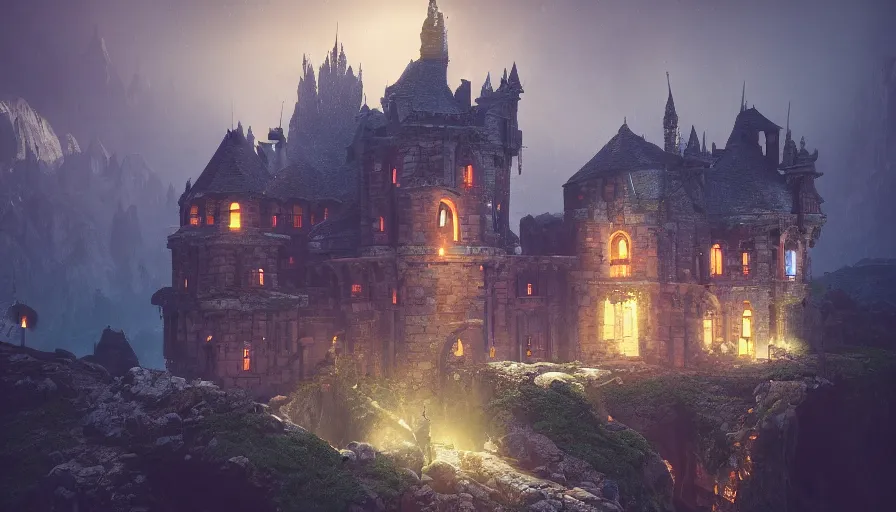 Image similar to castle tile art, dramatic lighting, cinematic, establishing shot, extremely high detail, photorealistic, cinematic lighting, Maxwell Boas Jessica Rossier Christian Dimitrov Anton Fadeev trending on Artstation CGSociety rendered in Unreal Engine 4k HQ