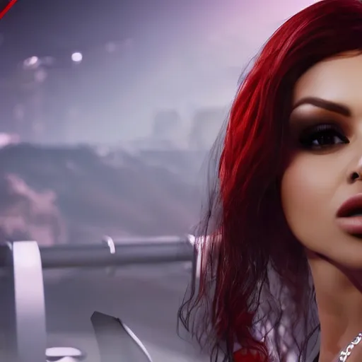 Prompt: haifa wehbe, unreal engine 5, pretty face, amazing background