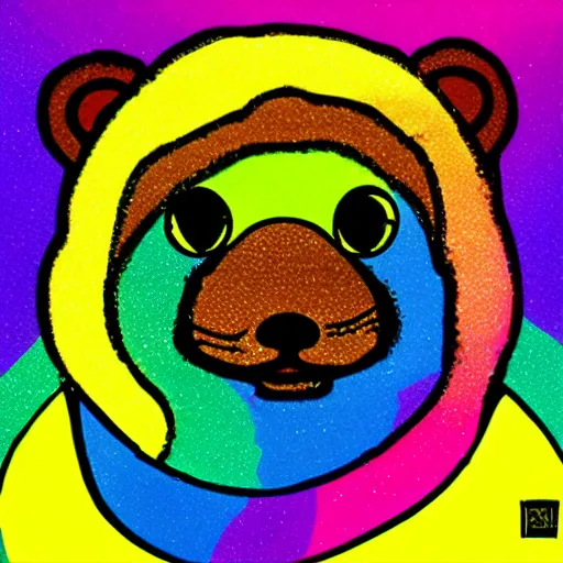 Prompt: rainbow baby otter. pop art