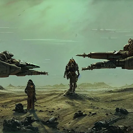 Prompt: sardaukar elite military force of the padishah emperor, sci - fi movie, cinematic compositions, highly detailed, photorealistic, 8 k, illustration, retrofuturism, by beksinski and rutkowski and stalenhag