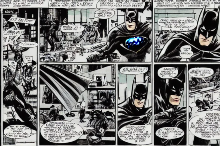 Image similar to “Batman comic pages.”