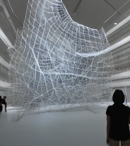 Image similar to x - ray architecture installation, art exhibition, biennale, museum, vr, virtual 4 th dimension