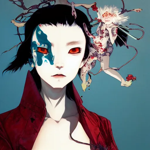 Image similar to prompt : vampire character portrait soft light painted by james jean and katsuhiro otomo and erik jones, inspired by evangeleon anime, smooth face feature, intricate oil painting, high detail illustration, sharp high detail, manga and anime 1 9 9 9