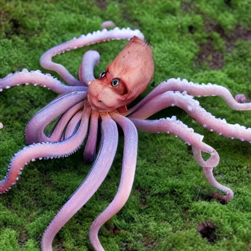 Prompt: an animal that is a genetic combination of spider and octopus