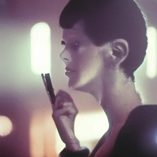 Prompt: elegant woman, cigarette smoke, owl, blade runner (1982), shallow depth of field medium shot, award winning, god rays