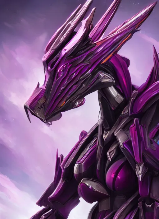 Image similar to cinematic body shot, cosmic beautiful stunning giant robot mecha hot female dragon goddess, sharp sleek cyborg dragon head, sharp metal ears, smooth purple eyes, smooth fuschia skin, smooth silver armor, nebula size, epic proportions, epic scale, macro furry, furry art, dragon art, goddess art, giantess art, warframe, warframe fanart, furaffinity, octane