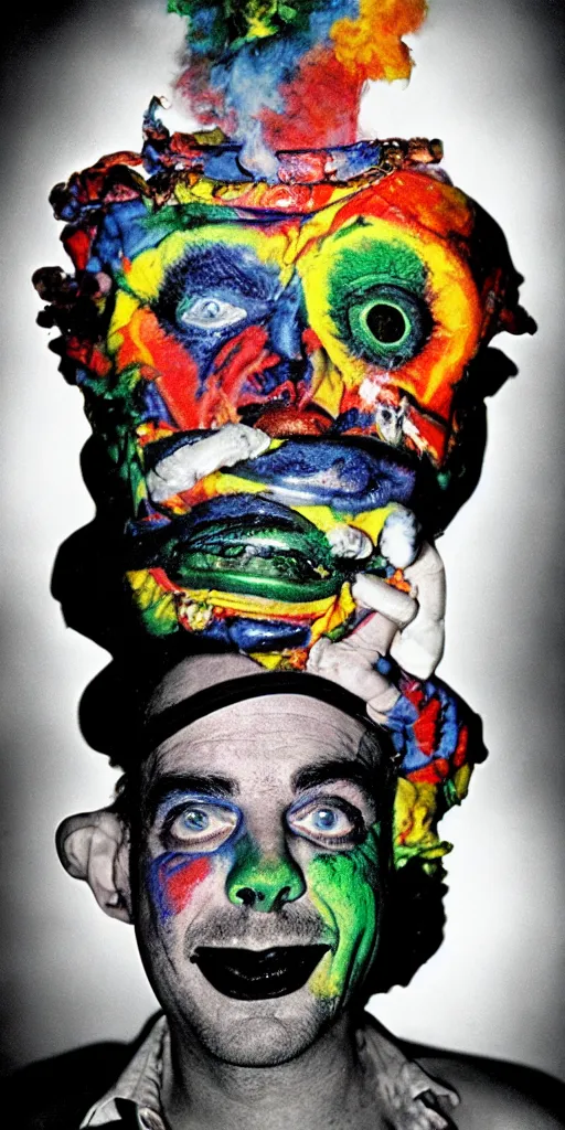 Image similar to award winning photo, the band mr bungle, smoking weed, vivid colors, happy, symmetrical face, beautiful eyes, studio lighting, wide shot art by sally mann & arnold newman