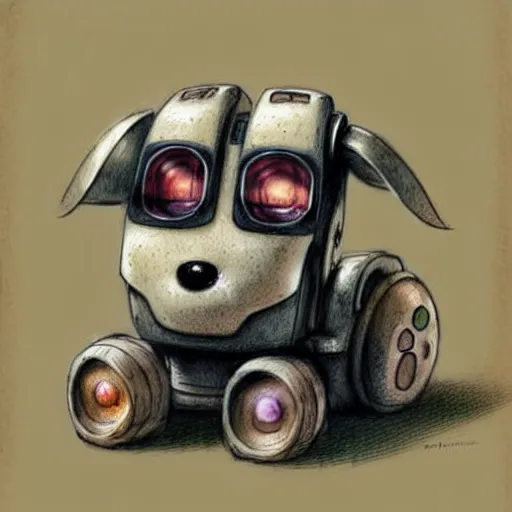 Image similar to cute robot dog, muted colors, by jean - baptiste monge