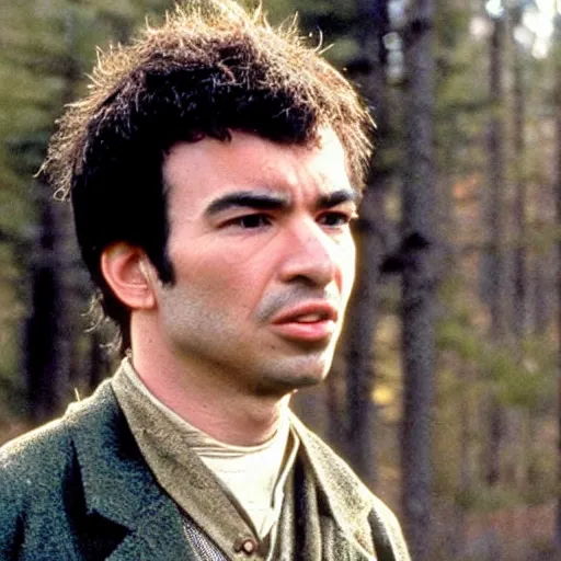 Prompt: “a still of Nathan Fielder in Dances With Wolves”