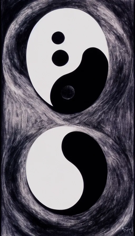 Image similar to Abstract representation of ying Yang concept, by HR Giger