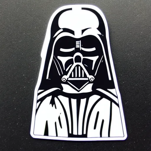 Image similar to symmetrical die cut sticker, darth vader