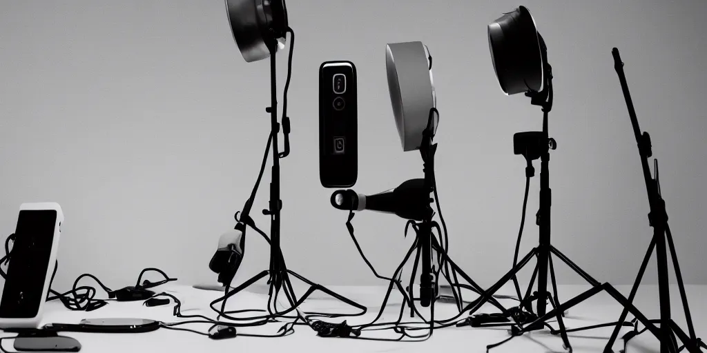 Image similar to i dream of android phones, modern, studio, studio light