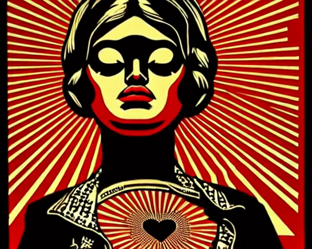 Image similar to artwork by shepard fairey