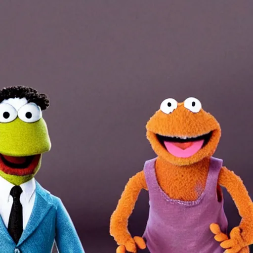 Image similar to will smith as a muppet and chris rock as a muppet