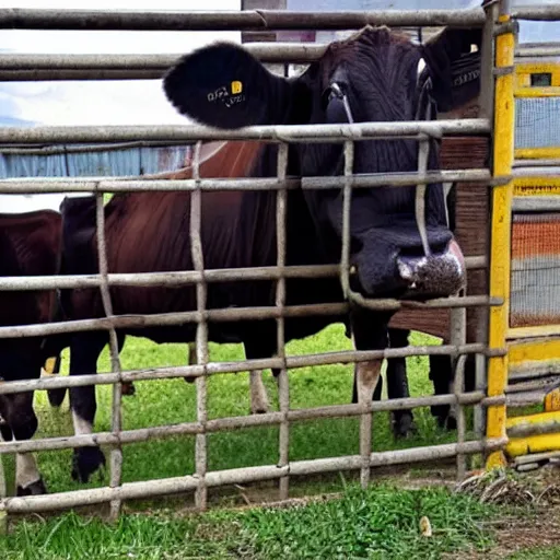 Image similar to cow escaping a cage