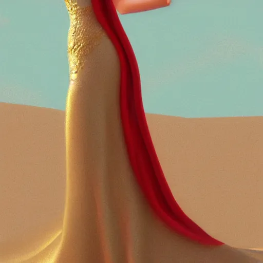 Prompt: woman love woman, sweet hugs, royal dress, gold trim, atmoshperic, elegant, sharp focus, sand sea, red sun, by 3 8 0 light & color female reference pictures, trending on artstation, intricate details