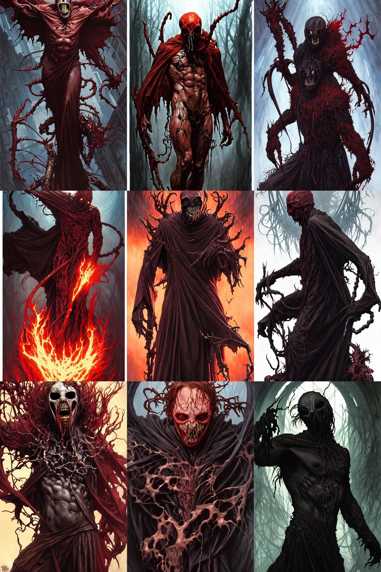 Prompt: the platonic ideal of dementor wild hunt cletus kasady carnage, detailed, intricate, hyperrealism, intense, scary art by brock hofer and artgerm and greg rutkowski and alphonse mucha