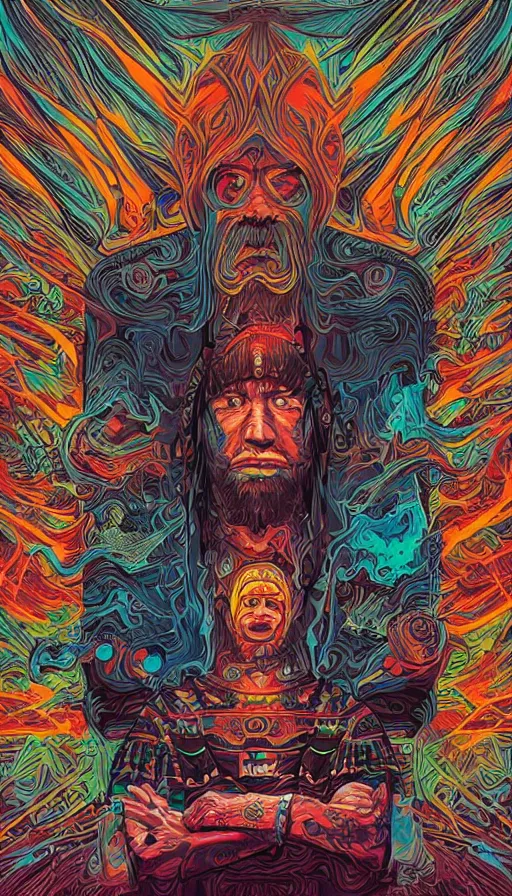 Image similar to portrait of a digital shaman, by dan mumford