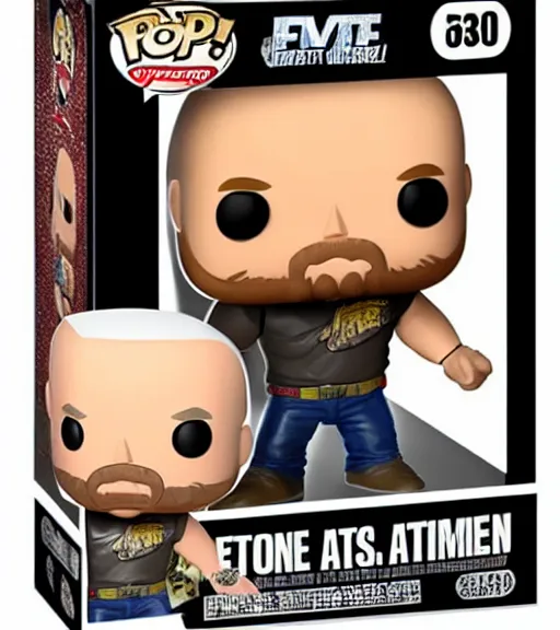 Image similar to stone cold steve austin elderly version funko pop, ebay listing