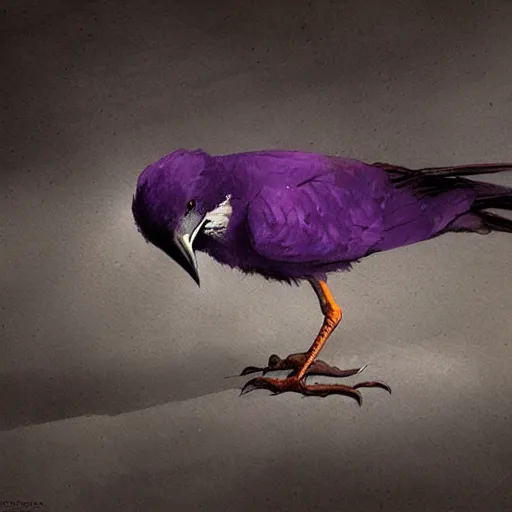Prompt: a purple crow by greg rutkowski