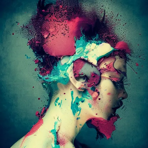 Image similar to portrait of a woman, by alberto seveso, artsy painting