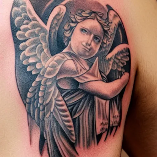 A biblically accurate angel or seraph with a burning book                      seraphtattoo  Instagram