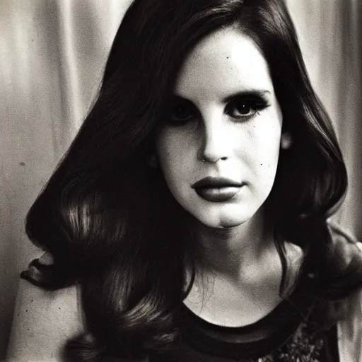 Prompt: portrait of lana del rey by diane arbus, high detail, fine detail