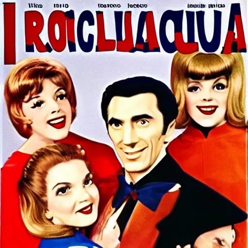 Image similar to logo for a 6 0 s sitcom about dracula,