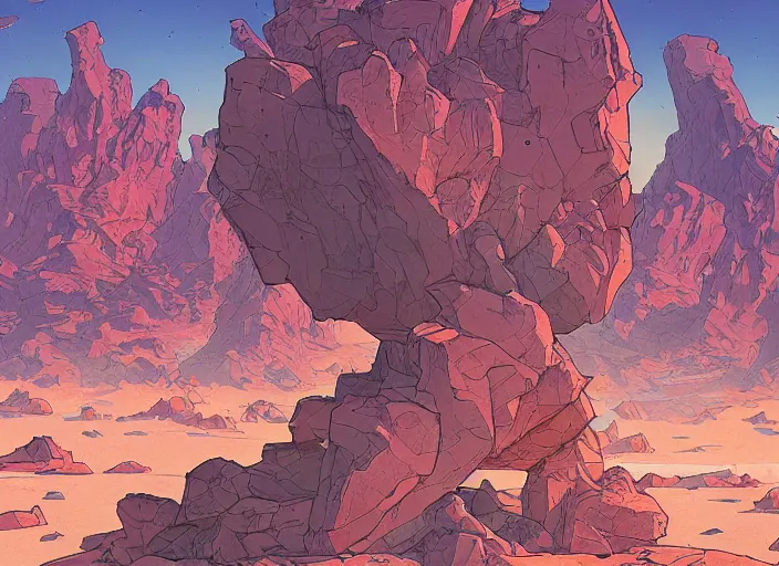 Image similar to abstract art with a theme on mineral rocks, empty world environment landscape. no people nor cars. sharp focus, cinematic pose, cinematic lighting, unreal engine render. art by josan gonzales and moebius and deathburger.