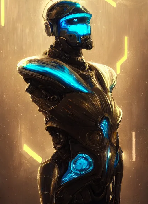 Prompt: portrait of handsome guy in cyber armor, dreamy and ethereal, expressive pose, gold eyes, exciting expression, fantasy, intricate, elegant, many lightning, cold color, highly detailed, digital painting, artstation, concept art, cyberpunk wearing, smooth, sharp focus, led, illustration.