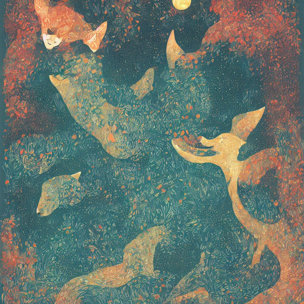 Image similar to fox face by victo ngai