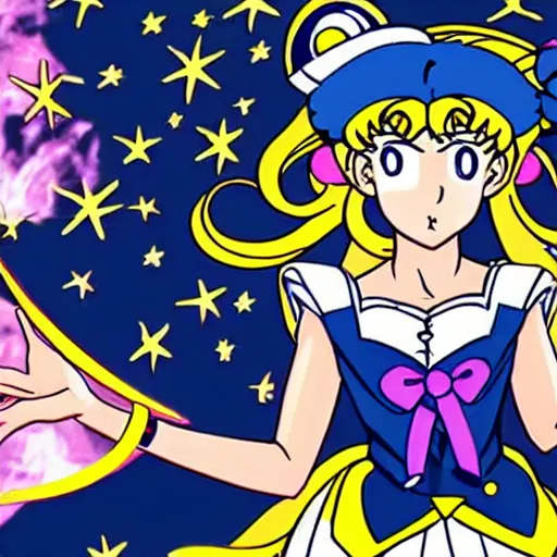Prompt: sailor moon in a laboratory curing cancer