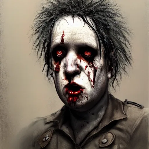 Image similar to early robert smith as a zombie looking shy, 7 days to die zombie, fine art, award winning, intricate, elegant, sharp focus, cinematic lighting, digital painting, 8 k concept art, art by z. w. gu, art by brom, art by michael hussar, masterpiece, 8 k