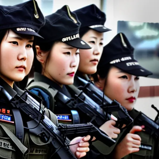 Image similar to female south korean counterterrorist unit 7 0 7 th special mission group