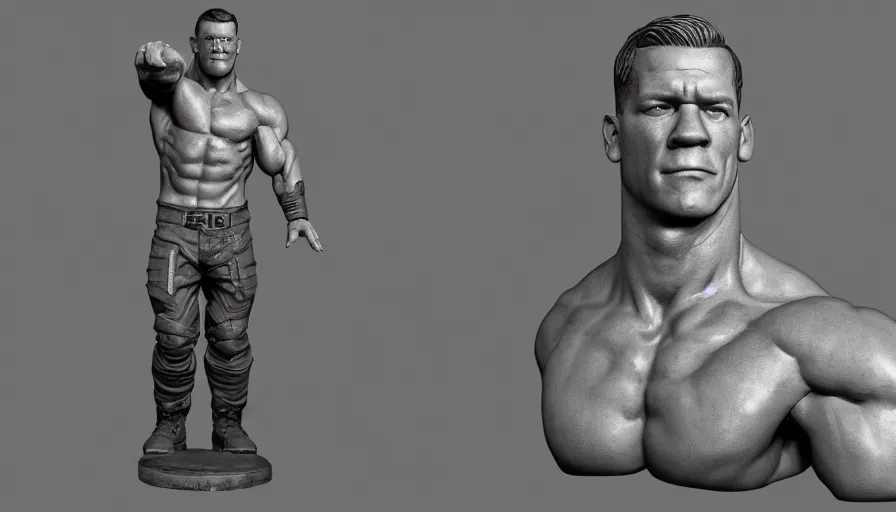 Prompt: Statue of John Cena, hyperdetailed, artstation, cgsociety, 8k