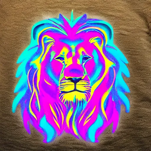 Prompt: hologram lion