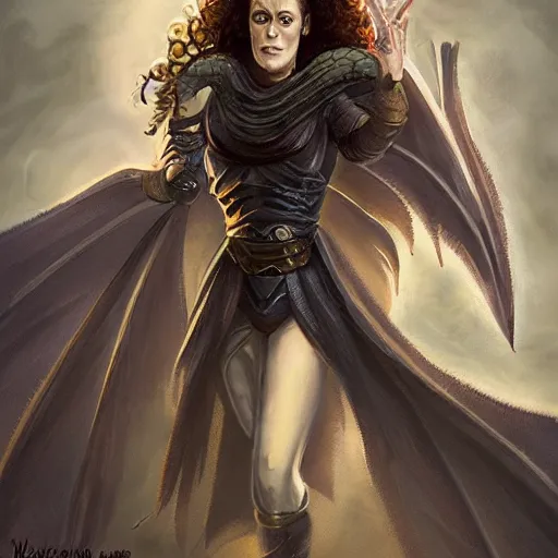 Image similar to young sigourney weaver as a d & d draconic sorcerer, character portrait by wlop