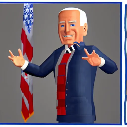 Image similar to joe biden as a roblox avatar