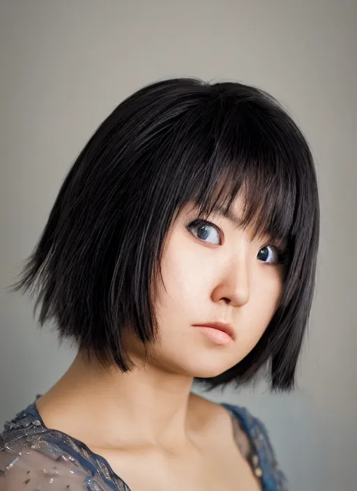 Image similar to A full portrait photo of fubuki, f/22, 35mm, 2700K, lighting, perfect faces, award winning photography.