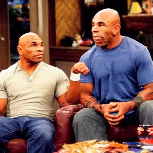 Image similar to mike tyson and joe rogan, in friends