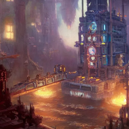 Prompt: underwater city, bioshock, highly detailed painting by gaston bussiere, craig mullins, j. c. leyendecker 8 k